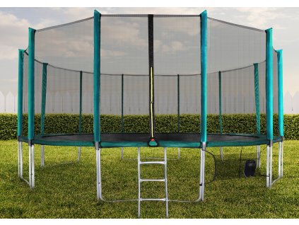 k4412 aga sport pro trampolina 518 cm tmave zelena ochranna sit zebrik kapsa na obuv new 8