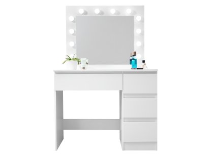 new773580 aga toaletni stolek se zrcadlem a osvetlenim matny bily 1