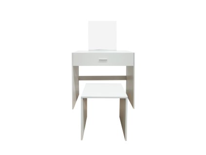 Aga Toaletní stolek s taburetem MRDT13-MW, se zrcadlem, bílý, 80x40x148,5 cm