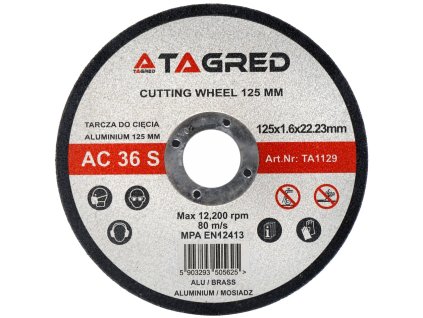 Řezný kotouč na kov, hliník, mosaz 125x1,6 mm TA1129