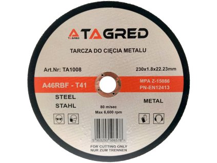 Řezný kotouč SLIM RBF 230x1,8 mm na kov a ocel TA1008