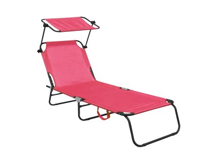 k16515 aga zahradni polohovaci lehatko se striskou ruzove 1