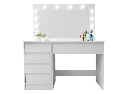 k15343 aga toaletni stolek se zrcadlem a osvetlenim matny bily 0 1