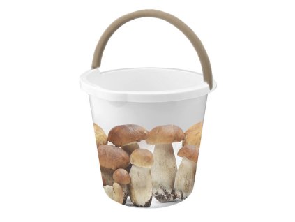 Plastový kbelík s potiskem Hřiby 10 l BRANQ