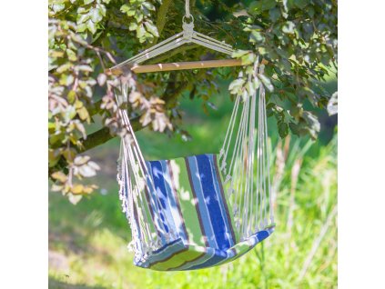 Závěsné houpací brazilské křeslo Dark Blue / Lime 100 x 50 cm PATIO