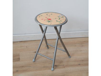 Skládací taburet 30 cm Ecru