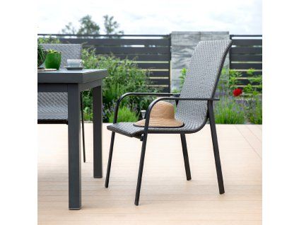 Zahradní židle technorattan šedá
