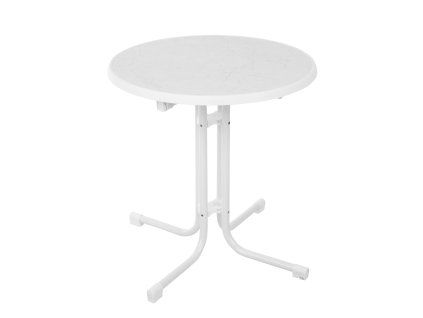 Zahradní stůl 70 cm mramor bílá