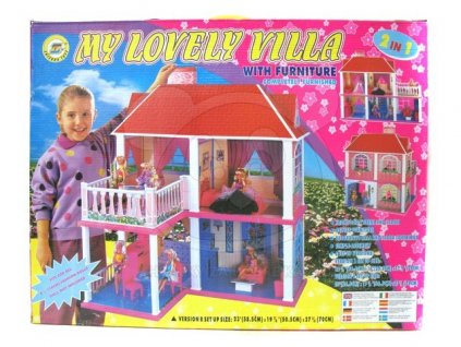Domeček pro panenky s 5 pokoji a terasou 1