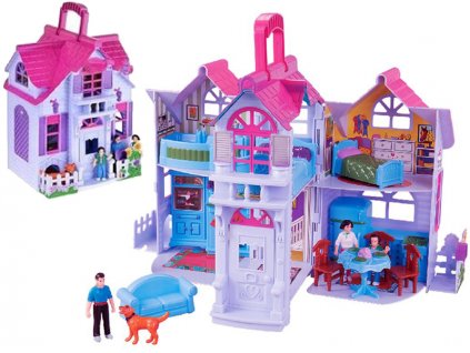 Doris domeček pro panenky Country house růžový 1