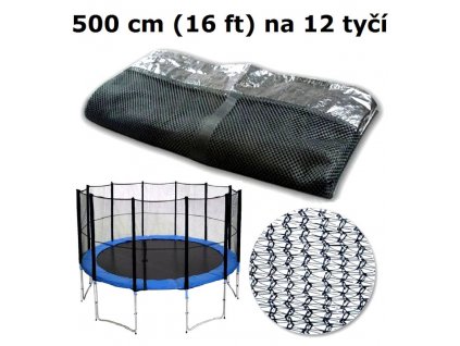 Ochranná síť na trampolínu 500 cm (16 ft) na 12 tyčí 1