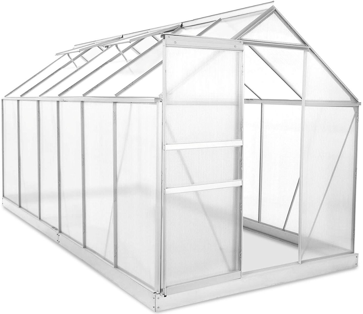 Hliníkový polykarbonátový skleník 380x190x195 cm 7,22 m2 3392
