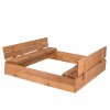 Tomido Dětské dřevěné pískoviště s lavičkami 120x120cm 1