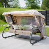 Zahradní houpačka Venezia Lux s moskytiérou, polštářky a bočními stolky D022-04EB PATIO 1