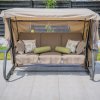 Zahradní houpačka Venezia Lux s moskytiérou, polštářky a bočními stolky D022-04EB PATIO 3