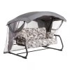Zahradní houpačka Ravenna Lux Black Edition s moskytiérou a s bočními stolky G057-06PB PATIO 2