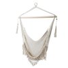 Závěsné houpací brazilské křeslo Ecru se střapci 130 x 100 cm PATIO