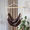 Hnědé závěsné houpací brazilské křeslo 150 x 90 cm PATIO