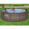 Bazén rámový 366x100 cm, 9v1, ratan, 56709