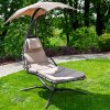 Zahradní houpací lehátko se stříškou Albert, šedohnědé