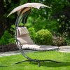 Zahradní houpací lehátko se stříškou Albert, šedohnědé