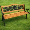 Lavička zahradní parková dřevěná kovová s opěradlem