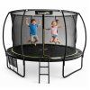 Trampolína 427 cm s vnitřní sítí černo-zelená