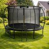 Trampolína 427 cm s vnitřní sítí černo-zelená