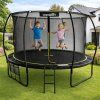 Trampolína 427 cm s vnitřní sítí černo-zelená