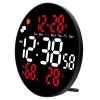 Zegar Ścienny Cyfrowy LED Data Temperatura Wilgotność Alarm Pilot 25 cm