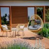 Zahradní houpací závěsné křeslo z technorattanu Eduard Beige PATIO 2