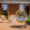 Zahradní houpací závěsné křeslo z technorattanu Eduard Beige PATIO 3