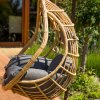 Zahradní houpací závěsné křeslo z technorattanu Eduard Beige PATIO 4