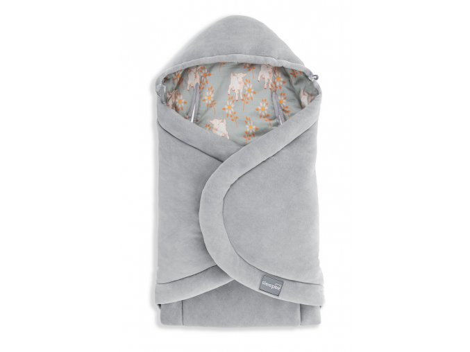 Fusak/zavinovačka/deka do autosedačky Sleepee Vintage Animals Sky Blue