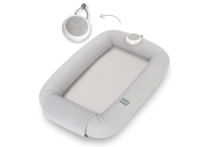 Multifunkční hnízdečko pro miminko s bílým šumem 3v1 Sleepee Grey (2)
