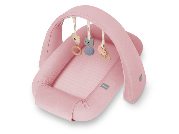 Multifunkční hnízdečko pro miminko s hrazdičkou a hračkami 3 v 1 Sleepee Pink