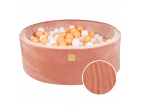 Suchý bazének s míčky 90x30cm s 200 míčky, meruňková: bílá, oranžová