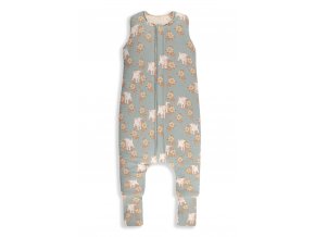 Celoroční spací pytel s nohavicemi Sleepee Vintage Animals Sky Blue/Cream M