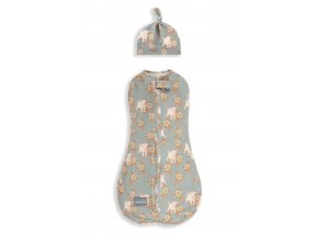 Zavinovačka Sleepee First Step Swaddle s čepičkou zdarma Vintage Animals Sky Blue