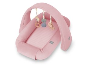 Multifunkční hnízdečko pro miminko s hrazdičkou a hračkami 3 v 1 Sleepee Pink