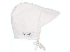 Moniel Dětská rostoucí zavazovací čepice s kšiltem White bílá