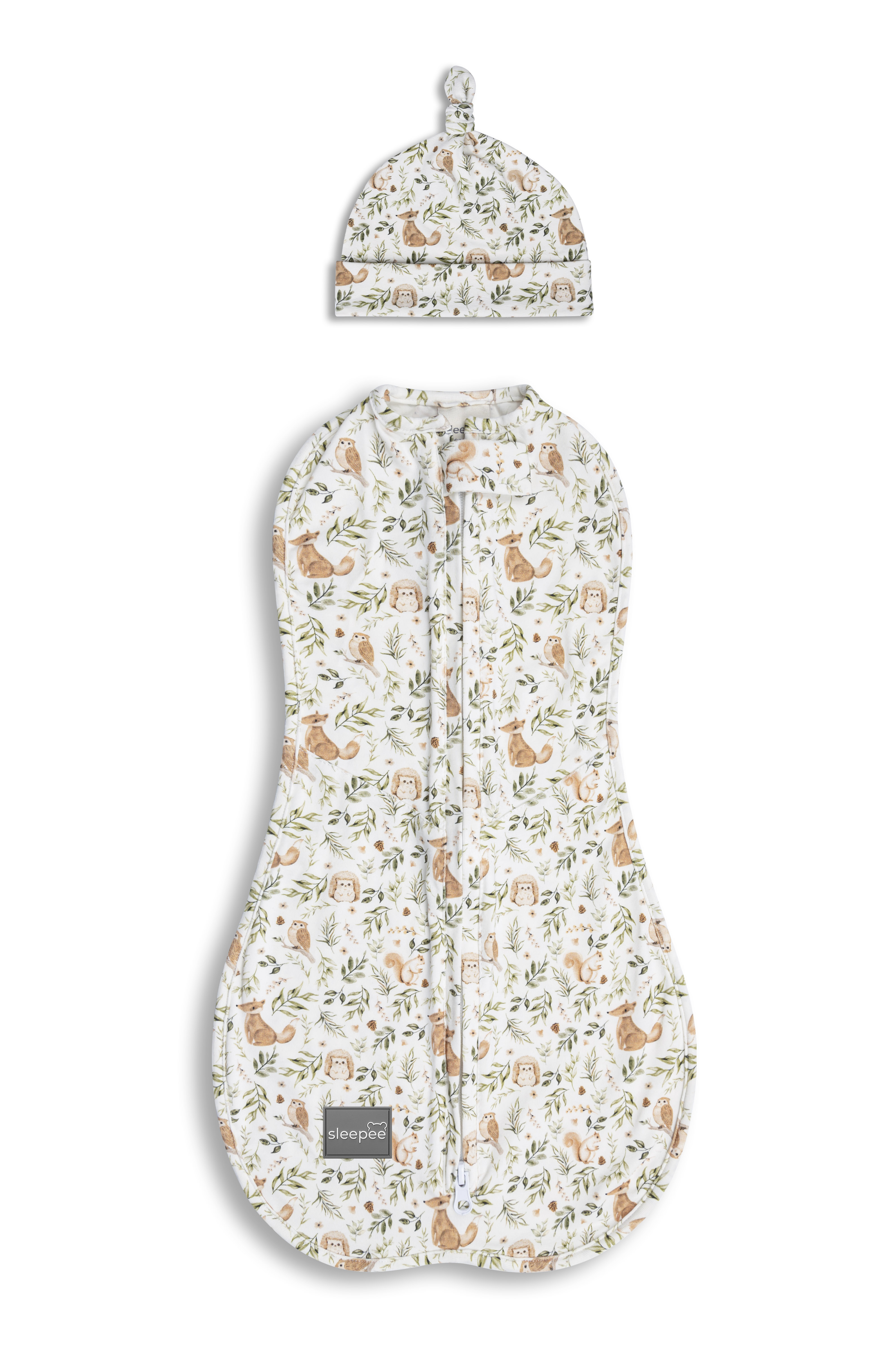 Zavinovačka Sleepee Second Step Swaddle s čepičkou zdarma Ivory Forest