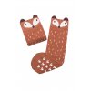 Mama's Feet Dětské podkolenky s liškou Crazy Animals Ginger Fox hnědé