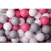 Suchý bazének s míčky 90x30cm s 200 míčky, růžová bílá, šedá, růžová (2)