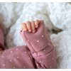 Moniel Novorozenecké body s uzlem Dots růžová 0-3 měsíce