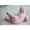 Moniel Dětský rostoucí teplákový overal Kočka Basic Powder Pink