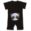 Moniel Dětský overal s krátkým rukávem Panda All Black černá