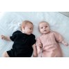 2Moniel dětský rostoucí mušelínový overal s krátkým rukávem Black and Pink černý a růžový