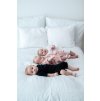 7Moniel dětský rostoucí mušelínový overal s krátkým rukávem Black and Pink černý a růžový