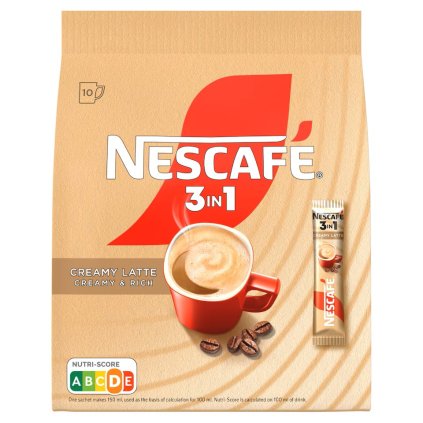 Nescafé 3in1 Creamy Latte instantní káva sáčky 10 x 15 g